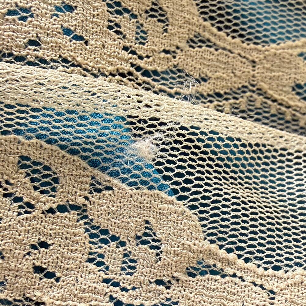 Vintage 90s Y2k Collared Sheer Lace Mini Dress Mod Retro Whimsy Twee 70s Style M - Picture 8 of 9